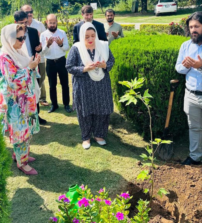 PM’s aide Romina plants tree to celebrate Eid-i-Miladun Nabi (PBUH)