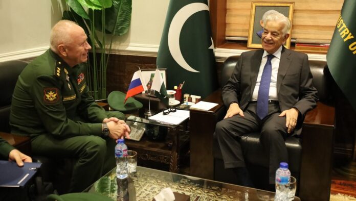 Russian Deputy Defence Minister calls on Khawaja Asif, Secretary Defence Gen Ali