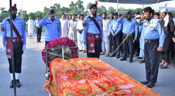 Funeral prayer for ASI Azhar Iqbal offered