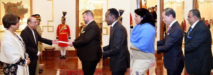 Envoys of Romania, Somalia, Nepal, Japan & Bangladesh present credentials to President Asif Ali Zardari