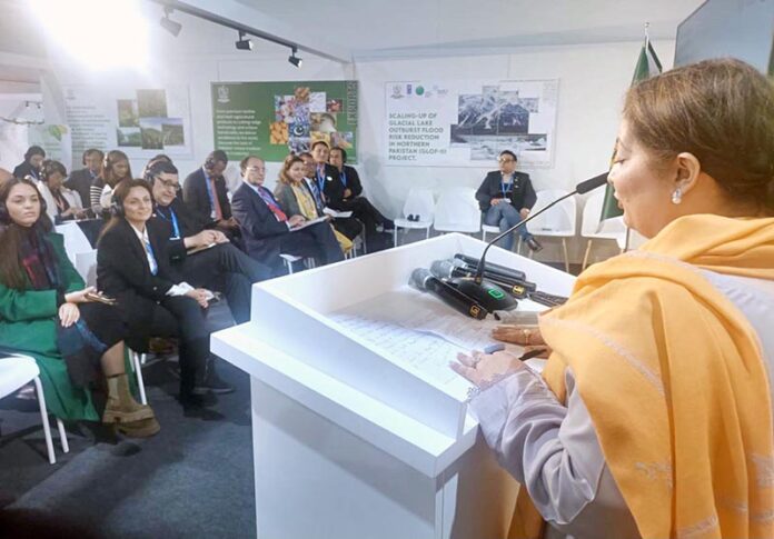 Coordinator to the Prime Minister for Climate Change, Romina Khurshid Alam addressing an event on “National Climate Finance Strategy” at Pakistan Pavilion COP29 Summit.