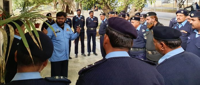 Security officers briefed for enhanced alertness in high security zone