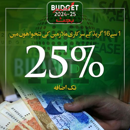 Aurangzeb announces upto 25% increase in salaries, 15% in pensions of employees