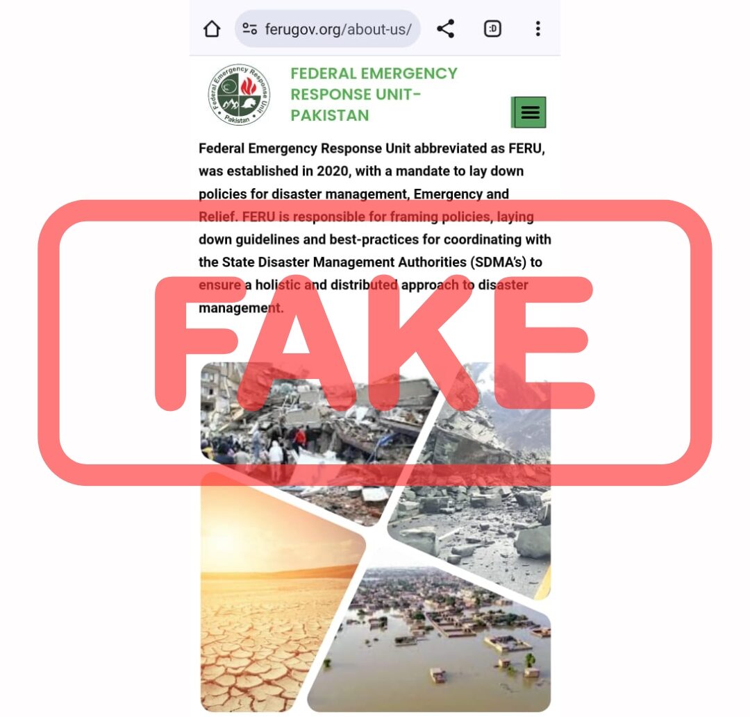 NDMA warns public of fake website “Federal Emergency Response Unit-Pakistan”