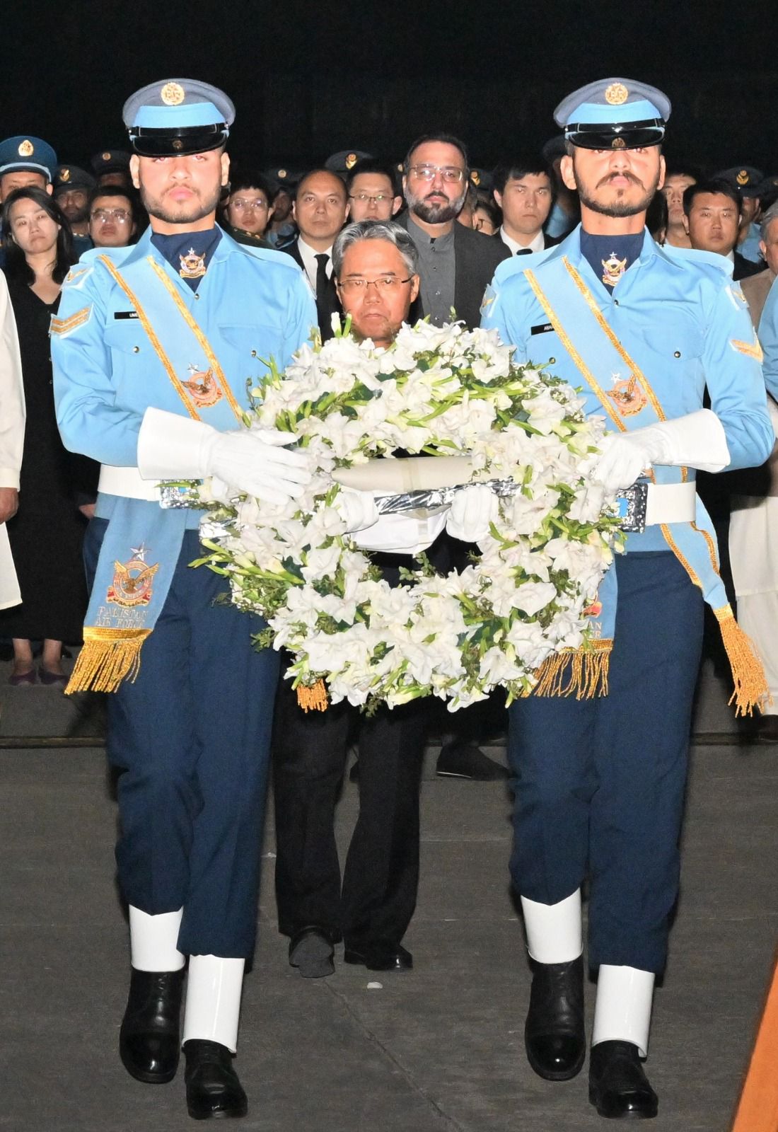 Wreath laying ceremony held at Nur Khan Air Base for Chinese died in recent terrorist attack 