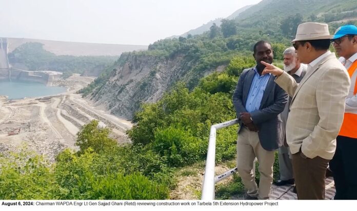 Chairman WAPDA, World Bank team review construction progress on Tarbela 5th Extension Project