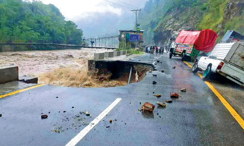 Torrential rain paralyzes life in upper Swat, Shangla