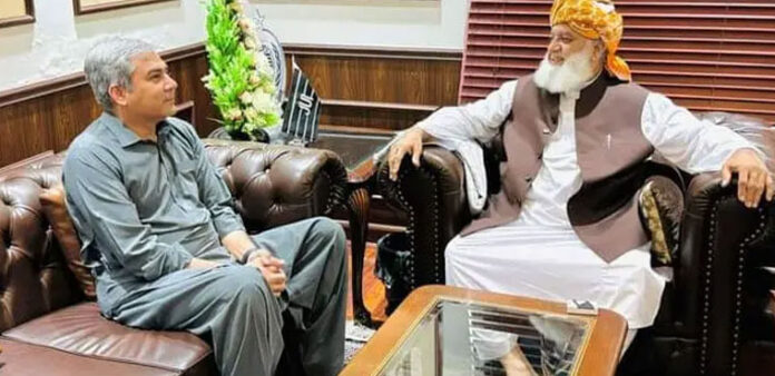 Federal Interior Minister Mohsin Naqvi meets JUI-F Chief Maulana Fazal-ur-Rehman