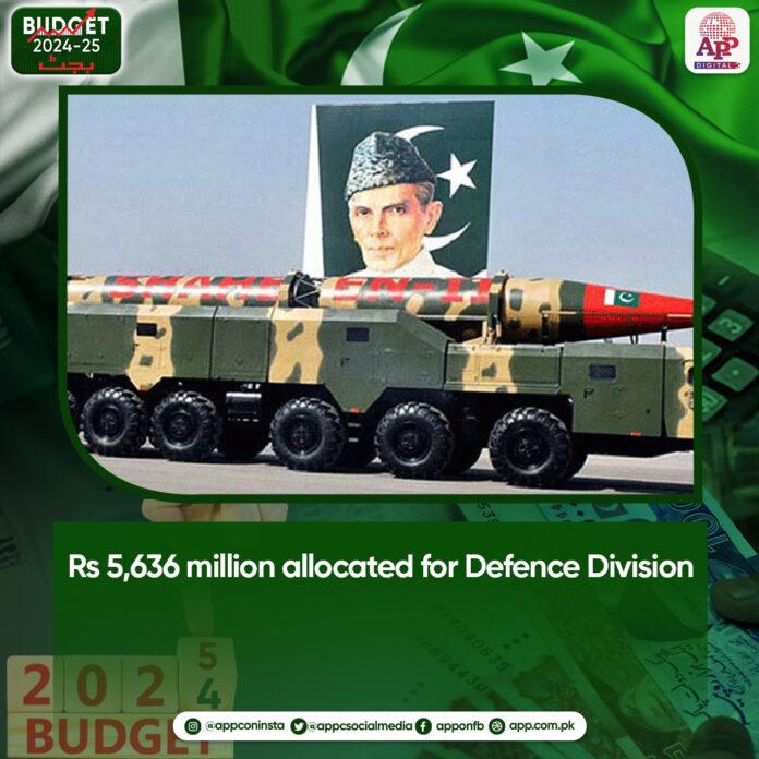 Rs 5,636 million allocated for Defence Division