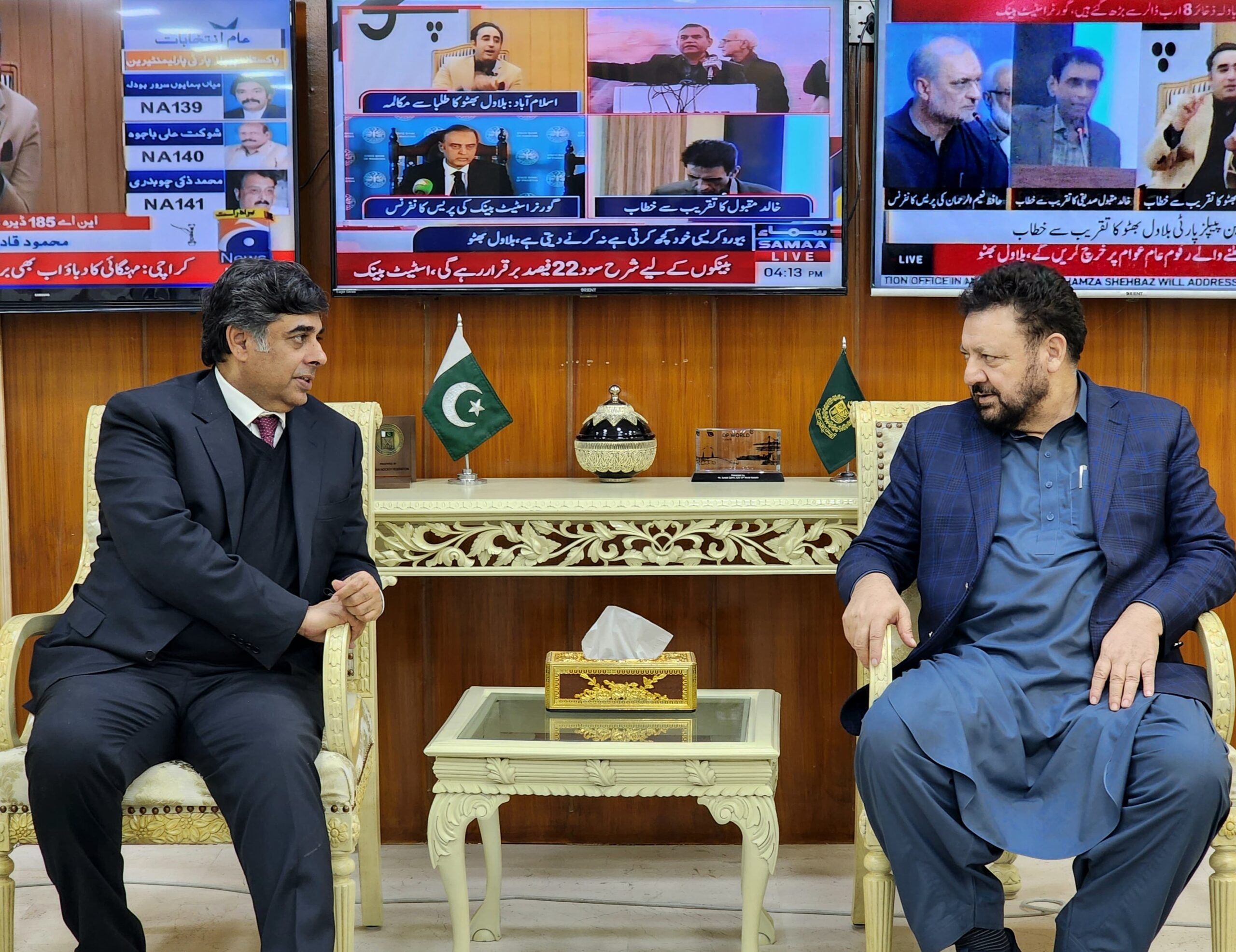 CM G-B discusses development schemes with interior minster.