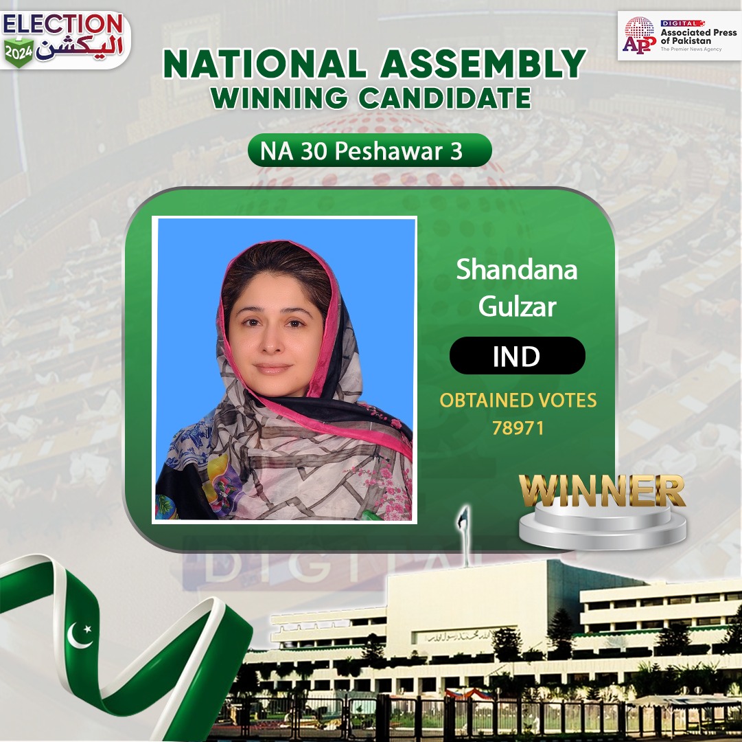 Shandana Gulzar wins NA-30 election