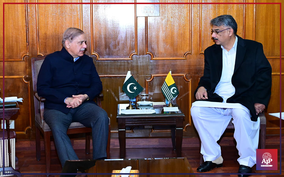 Shehbaz meets AJK PM; assures Pakistan’s support for Kashmiris’ self-determination right