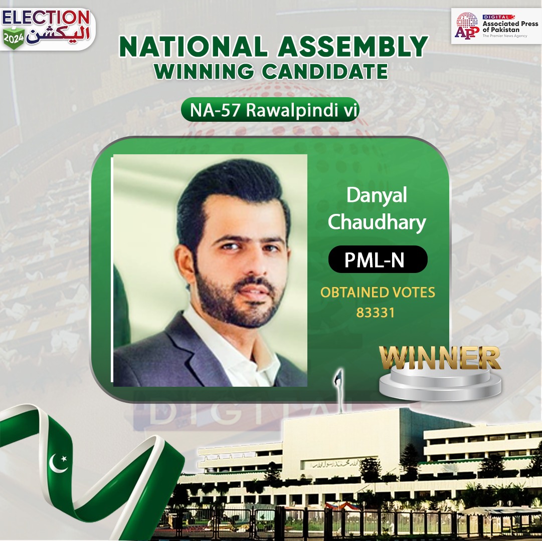 Danyal Chaudhary wins NA-57