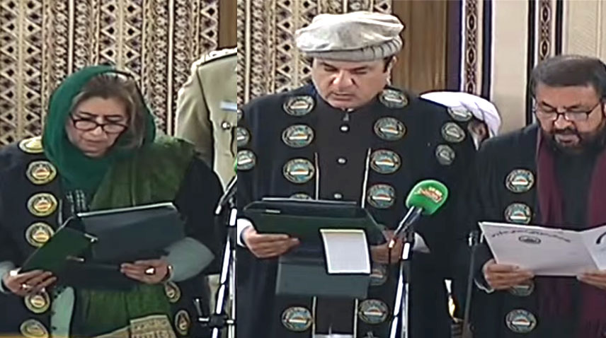 Abdul Khaliq Achakzai, Ghazala Gola sworn in  as Speaker, Deputy Speaker of Balochistan Assembly