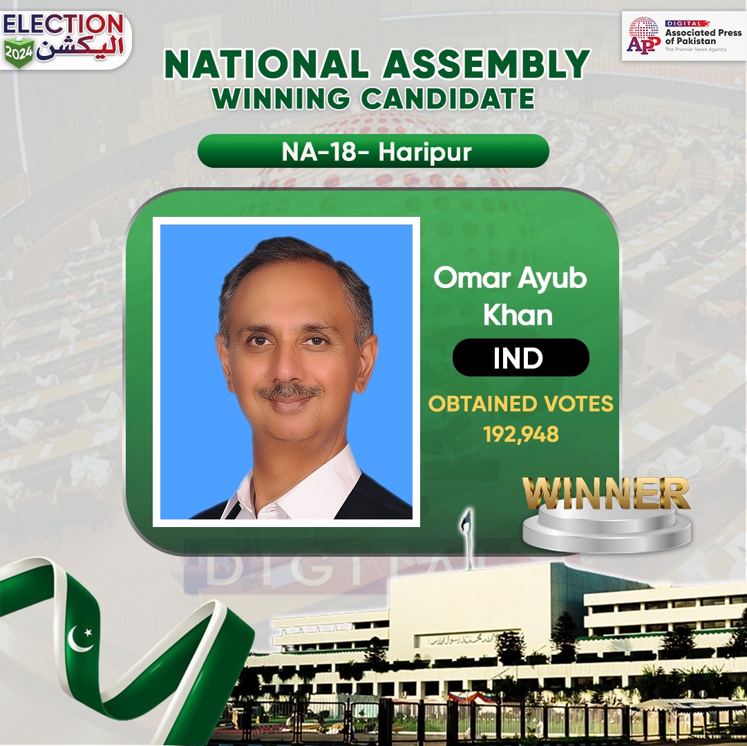 Omer Ayub Khan wins NA-18 election