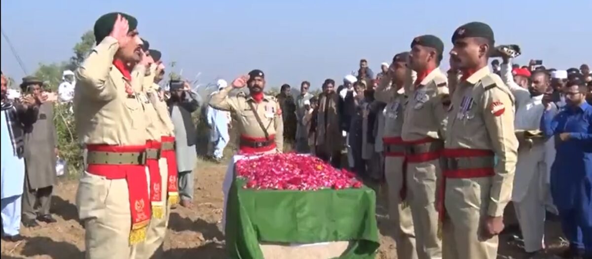 IED blast martyr Sepoy Shahzeb laid to rest with full military honour