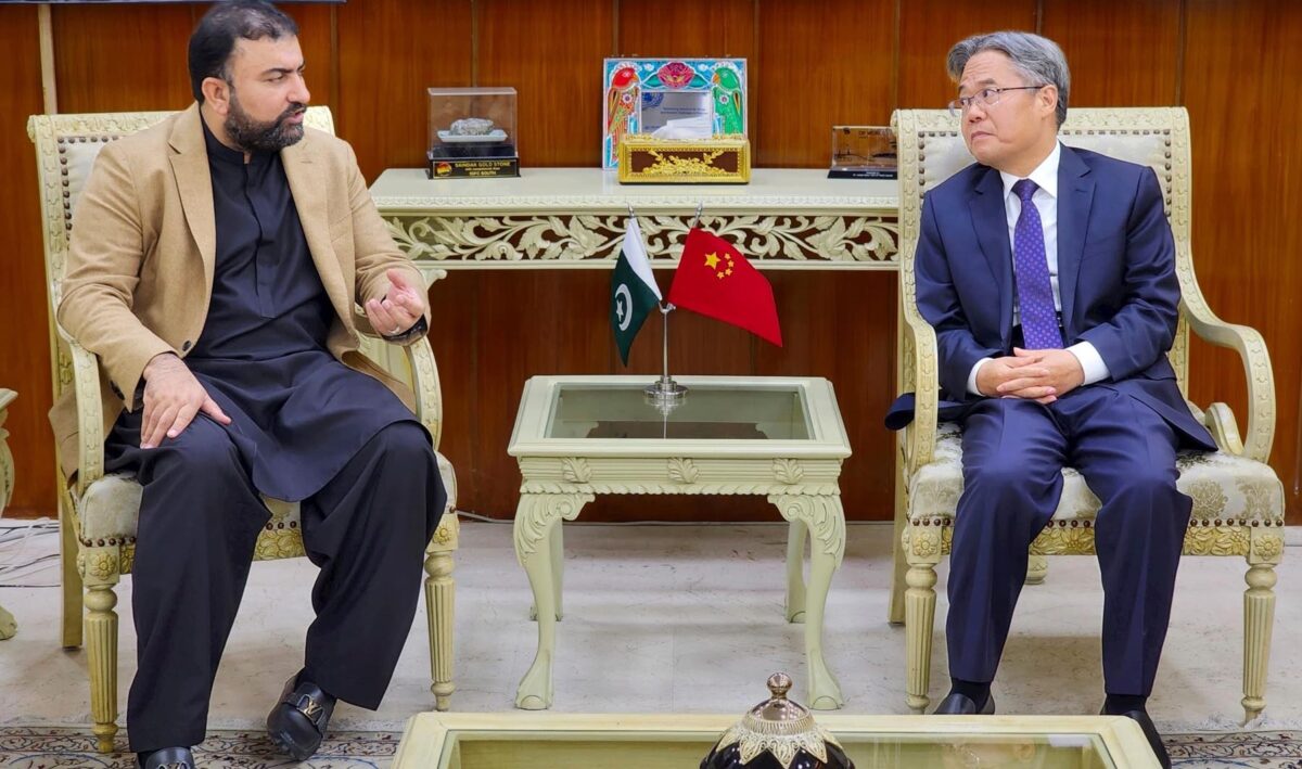 Chinese Ambassador Zhaidong meets Interior Minister Bugti