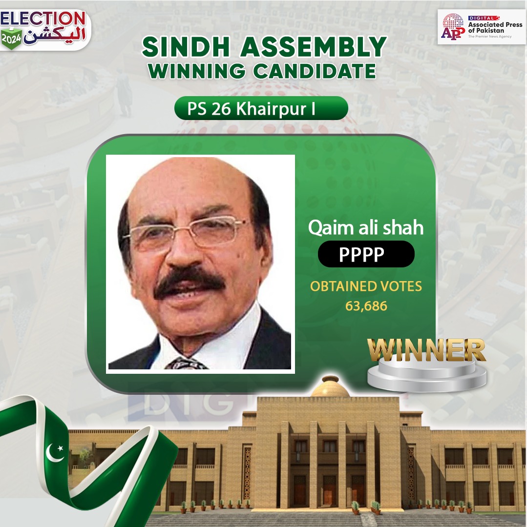 PPPP’s Qaim Ali Shah wins PS-26 election