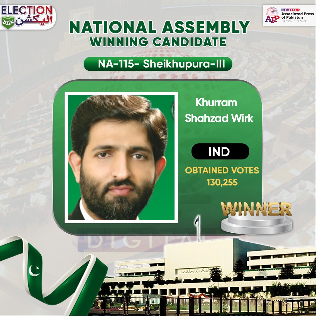 Independent Candidate Khurram Shahzad Virk wins NA-115 election