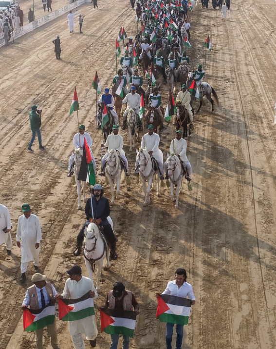 Sahibzada Sultan leads rally in solidarity with Palestine