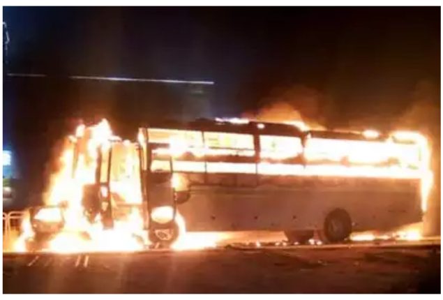 18 burnt to death, several injured in horrific bus-pick up collision