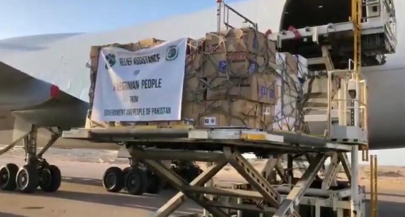 Pakistan’s 2nd batch of humanitarian aid to Gaza arrives in Egypt