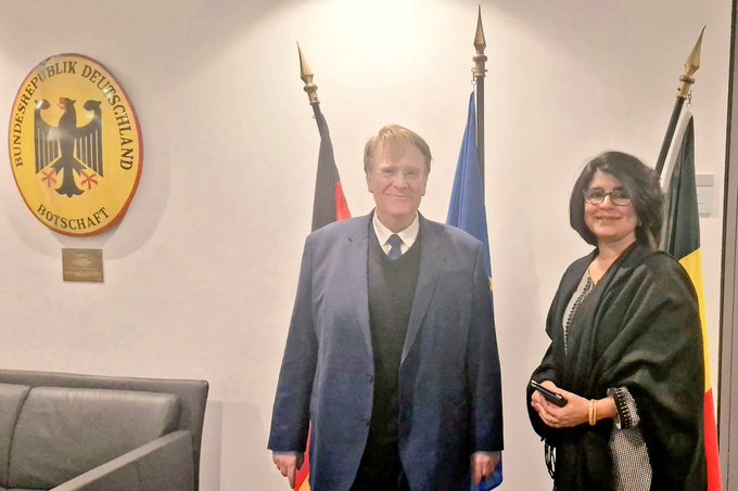 Pakistan envoy to Belgium calls on German counterpart