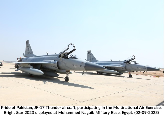 PAF JF-17 Thunder participates in Multi-National Air Exercise “Bright Star 2023” at Egypt